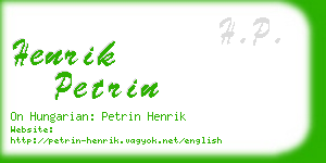henrik petrin business card
